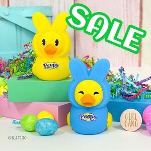 Peeps Duckalooz Easter Peeps Rubber Duck Duckie Set Of 2 NEW HTF Yellow & Blue